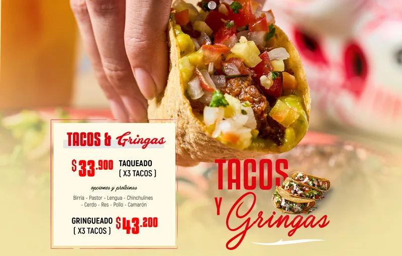 Taco con pico de gallo. Tacos y gringas
